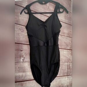 Dance Leotard DanzNMotion Sz Large Ballet Tap Lace Open X Back Ribbed